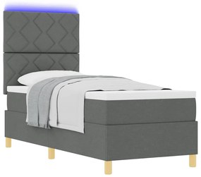 vidaXL Κρεβάτι με ελατήρια με στρώμα Σκούρο γκρι 80 x 200 cm ύφασμα