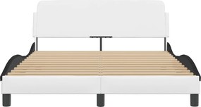 vidaXL Πλαίσιο Κρεβατιού Dover Λευκό/Μαύρο 140x200εκ Συνθ. Δέρμα
