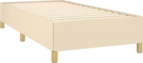 vidaXL Κρεβάτι Boxspring με Στρώμα Κρεμ 100 x 200 εκ. Υφασμάτινο