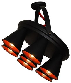 Φωτιστικό Οροφής - Spot HL-3578-1B 77-3997 Brandon Black &amp; Mat Copper  Homelighting Metal