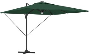 vidaXL Cantilever Roma Parasol με LEDs Πράσινο 286x285x270 cm Αλουμίνιο