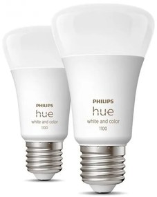 Έξυπνη Λάμπα Led 2xE27 11W Α60 1100 RGBW Hue Σετ 3929002468802 Philips 929002468802