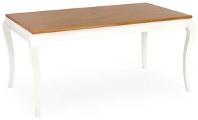 Τραπέζι Houston 1202, Σκούρα δρυς, Άσπρο, 78x80x160cm, 71 kg, Επιμήκυνση, Φυσικό ξύλο καπλαμά, Ξύλο, Ξύλο: Οξιά | Epipla1.gr