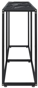 vidaXL Τραπέζι Κονσόλα Μαύρο Όψη Μαρμάρου 160x35x75,5 εκ. Ψημένο Γυαλί