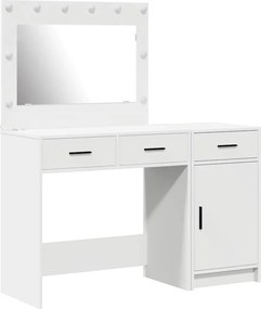 vidaXL Τραπέζι περιποίησης με συρτάρι 2 pcs Λευκό Επεξεργασμένο ξύλο