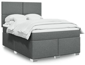 ΚΡΕΒΑΤΙ BOXSPRING ΜΕ ΣΤΡΩΜΑ ΣΚΟΥΡΟ ΓΚΡΙ 140X200 ΕΚ ΥΦΑΣΜΑΤΙΝΟ 3290505