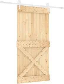 vidaXL Συρόμενη Πόρτα Φυσικό και Λευκό 100 x 210 cm