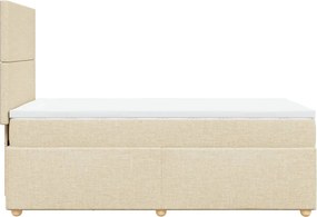 vidaXL Κρεβάτι Boxspring με Στρώμα Κρεμ 100 x 200 εκ. Υφασμάτινο