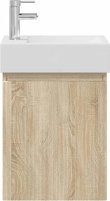 vidaXL Μονάδα μπάνιου με βρύση Sonoma Δρυς 45,5 x 22,5 x 84 εκ