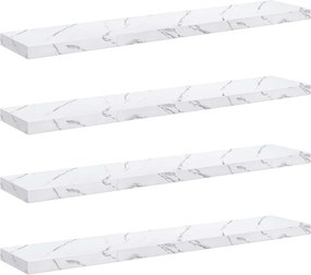 vidaXL Ράφι Τοίχου Επιτοίχιο 4 pcs Λευκό Μάρμαρο 120 x 23,5 x 4 εκ