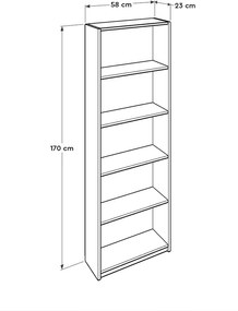 Βιβλιοθήκη Max Megapap χρώμα κίτρινο 58x23x170εκ.