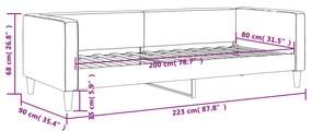 ΚΑΝΑΠΕΣ ΚΡΕΒΑΤΙ TAUPE 80 X 200 ΕΚ. ΥΦΑΣΜΑΤΙΝΟΣ 353981