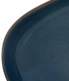 vidaXL Νιπτήρας Οβάλ Καφέ και Μπλε 59 x 40 x 14 εκ. Κεραμικός