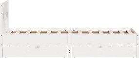 vidaXL Σκελετός Κρεβ. Χωρίς Στρώμα Λευκό 75x190 εκ Μασίφ Πεύκο