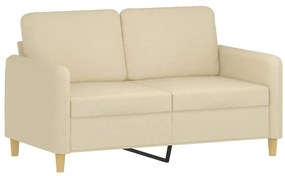 vidaXL Σετ Σαλονιού 2 Τεμαχίων Κρεμ Υφασμάτινο με Μαξιλάρια