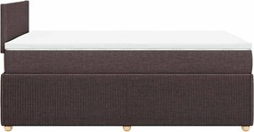 vidaXL Κρεβάτι Boxspring με Στρώμα Σκούρο Καφέ 120x190 εκ Υφασμάτινο