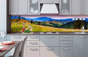 Αυτοκόλλητη φωτοταπετσαρία για ρομαντικά τοπία κουζίνας - 180x60