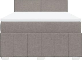 vidaXL Κρεβάτι Boxspring με Στρώμα Taupe 160x200 εκ. Υφασμάτινο