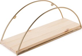 Ράφι Τοίχου Χρυσό / Καφέ DEKORATIF 41x16x17