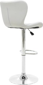 Σκαμπό μπαρ Coozy pakoworld pu σε λευκό χρώμα σκελετός χρωμίου