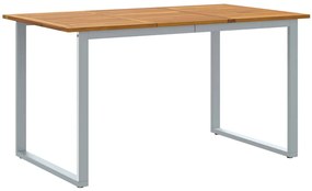 vidaXL Σέτ φαγητού για κήπο 5 pcs Γκρι και καφέ 140 x 80 x 75 cm