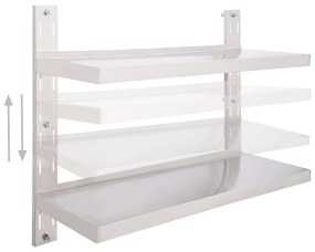 vidaXL Ράφι Τοίχου 2 Επιπέδων 100 x 30 εκ. από Ανοξείδωτο Ατσάλι
