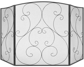 VEVOR Fireplace Screen 3 Panel, Sturdy Iron Mesh Fireplace Screen, 122(L)x76.7(H)CM Spark Guard Cover, No Assembly Required, Free Standing Fireplace Fence Grate for Living Room Home Decor Vintage