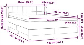 Box Spring κρεβάτι με στρώμα σκούρο μπλε 140x220 cm Βελούδινο - Μπλε