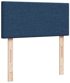 vidaXL Κρεβάτι Boxspring με Στρώμα Μπλε 90x200 εκ.Υφασμάτινο