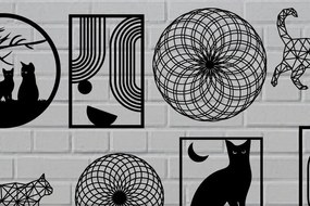 Intra απο ξύλο plywood 3mm-4mm πάχος Λίμα κοπής με λέιζερ Cat Metal Wall Art Δίασταση 40x40 cm INTRAFABR-97256769