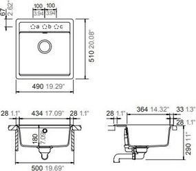 Νεροχύτης Manhattan Schock Cristalite-Anthraki