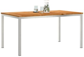 vidaXL Τραπέζι Εξωτερικού Χώρου 150x90x75 cm Στερεό ξύλο Teak