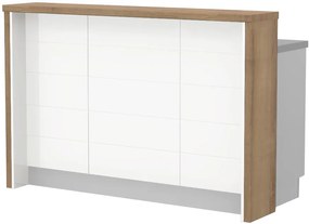 Πάγκος νησίδας Hudson-Μήκος: 150 εκ.-Λευκό-Pacific Walnut