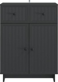 vidaXL Πλαϊνό γραφείο Μαύρο 66 x 34,5 x 90 εκ Επεξεργασμένο Ξύλο