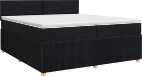 vidaXL Κρεβάτι box spring με στρώμα Μαύρο 200 x 200 cm Ύφασμα