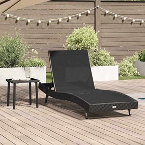 vidaXL Ξαπλώστρα 2 pcs Μαύρο συνθετικό ρατάν