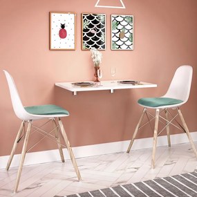 Τραπέζι κουζίνας - Γραφείο επιτοίχιο πτυσσόμενο Radan  χρώμα λευκό 70