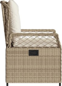 vidaXL Καρέκλες Κήπου Ανακλινόμενες 2 τεμ. Μπεζ Συνθ. Ρατάν