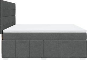 vidaXL Κρεβάτι Boxspring με Στρώμα Σκούρο Γκρι 180x200 εκ Υφασμάτιν