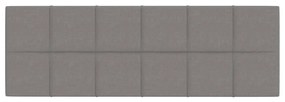 Πάνελ Τοίχου 12 τεμ. Ανοιχτό Γκρι 90 x 30 εκ. 3,24 μ Υφασμα - Γκρι