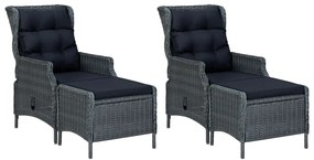 vidaXL Σετ Τραπεζαρίας Κήπου 7 Τεμαχίων Σκούρο Γκρι