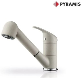 Pyramis Festivo Classic Beige Μπαταρία Κουζίνας Αναμεικτική Με Κεραμικό Δίσκο και Εκτεινόμενο Ντούς