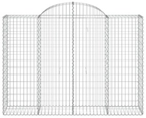 Συρματοκιβώτια Τοξωτά 2 τεμ. 200x50x140/160 εκ. Γαλβαν. Ατσάλι - Ασήμι