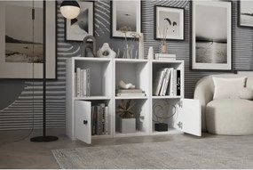 Stewehome Κονσόλα με δύο πόρτες και ράφι χωρίς πλαίσιο Λευκό 97x30x65 cm