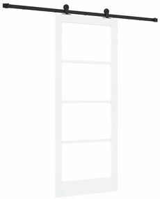 vidaXL Συρόμενη Πόρτα Χειροκίνητος Λευκό 86 x 211 cm Ξύλο και μέταλλο