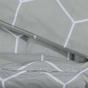 vidaXL Σετ Παπλωματοθήκης Γκρι και Λευκό 200x200 εκ. Βαμβακερό
