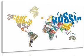 Εικόνα παγκόσμιο χάρτη από επιγραφές - 60x40