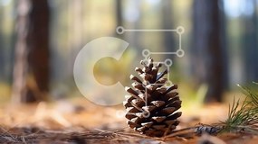 Intra Συλλεκτικό Ξύλινο Παζλ Plywood  4mm - Μονό κουκουνάρι στο δάσος Σε Ξύλινο Κουτί - Διαστάσεις: 10x10 cm – 25 κομμάτια