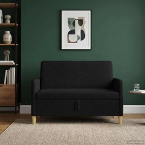 vidaXL Καναπές με Αποθήκευση Μαύρο 122 x 78 x 87 εκ Πολυεστέρας