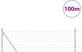 vidaXL Στύλος Περιφράξεων Ασημί 100 x 0,4 μ (25 x 25 χλστ πλέγμα)